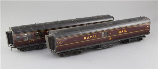 A set of two Exley LMS Royal Mail no.30238 and restaurant car no.66